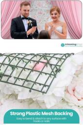 Neel Blue Artificial Flowers Wall Panels DIY Fake Flower Wall - 60cm x 40cm in Off-White - Size: 60 cm x 40 cm - thumbnail 3