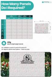 Neel Blue Artificial Flowers Wall Panels DIY Fake Flower Wall - 60cm x 40cm in Off-White - Size: 60 cm x 40 cm - thumbnail 2