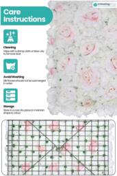 Neel Blue Artificial Flowers Wall Panels DIY Fake Flower Wall - 60cm x 40cm in Off-White - Size: 60 cm x 40 cm - thumbnail 5