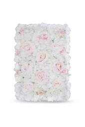 Neel Blue Artificial Flowers Wall Panels DIY Fake Flower Wall - 60cm x 40cm in Off-White - Size: 60 cm x 40 cm - thumbnail 1