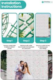Neel Blue Artificial Flowers Wall Panels DIY Fake Flower Wall - 60cm x 40cm in Off-White - Size: 60 cm x 40 cm - thumbnail 4