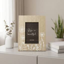 Garden Greatness Wooden Floral Photo Frame in Brown - Size: 1 Pack - thumbnail 1