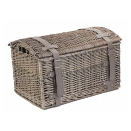 Red Hamper Wicker Antique Wash Domed Storage Hamper in Grey - Size: Small