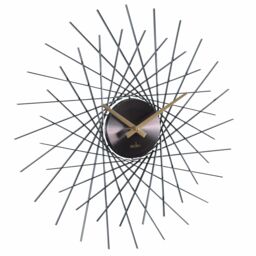 Acctim Lohne Large Wall Clock Quartz Spoke Geometric Spun Metal 50cm in Metallic Silver - thumbnail 3