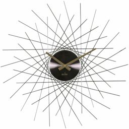 Acctim Lohne Large Wall Clock Quartz Spoke Geometric Spun Metal 50cm in Metallic Silver - thumbnail 1