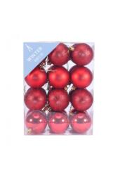 KDMD 6cm Red Shatterproof Baubles x24 - thumbnail 1