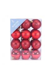 KDMD 6cm Red Shatterproof Baubles x24 - thumbnail 2