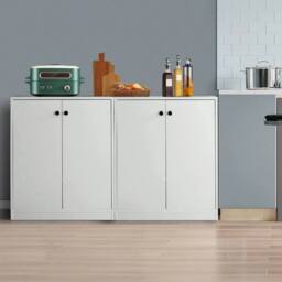 KORVIXA Modern Accent Cabinet Kitchen 2-Door Storage Cabinet in White - Size: 100 cm x 100 cm - thumbnail 4