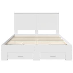 Berkfield Home Bed Frame with Headboard White 140 x 200 cm Engineered Wood - thumbnail 8