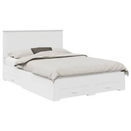 Berkfield Home Bed Frame with Headboard White 140 x 200 cm Engineered Wood - thumbnail 2