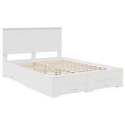 Berkfield Home Bed Frame with Headboard White 140 x 200 cm Engineered Wood - thumbnail 4