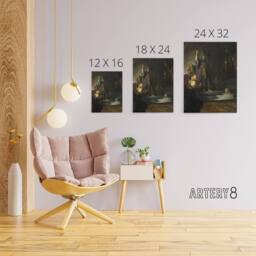 "Artery8 The Raising of Lazarus Rembrandt van Rijn Canvas Wall Art Print - Size: W12"" x H16""" - thumbnail 4