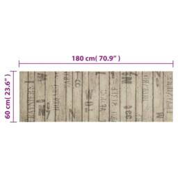 Berkfield Home Kitchen Rug Washable Fence 60x180 cm Velvet in Taupe - thumbnail 5