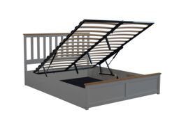 Comfy Living Ltd Wooden Ottoman Gas Lift Storage Bedframe in Grey - Size: Single - thumbnail 5
