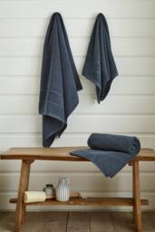 Deyongs Mosley Textured 100% Cotton Towel in Dark Blue - thumbnail 1