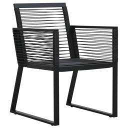 Berkfield Home 7 Piece Garden Dining Set Black PVC Rattan - thumbnail 5