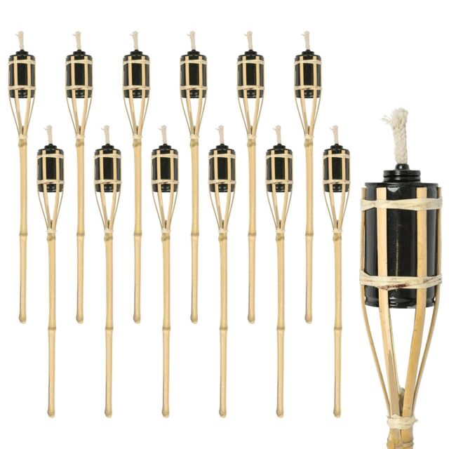 Harbour Housewares Bamboo Garden Fire Torches - 60cm - Pack of 12 in Natural - image 1