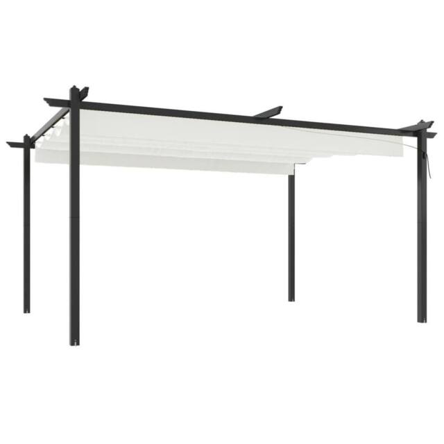 Berkfield Home Garden Gazebo with Retractable Roof 4x3 m Cream - image 1
