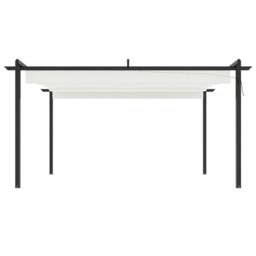 Berkfield Home Garden Gazebo with Retractable Roof 4x3 m Cream - thumbnail 3