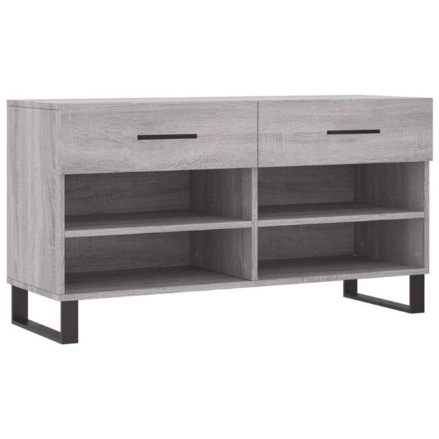 Berkfield Home Shoe Bench Grey Sonoma 102x35x55 cm Engineered Wood - Size: 102 x 35 x 55 cm - image 1