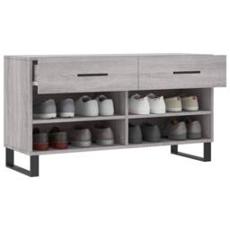 Berkfield Home Shoe Bench Grey Sonoma 102x35x55 cm Engineered Wood - Size: 102 x 35 x 55 cm - thumbnail 4