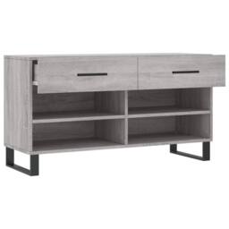 Berkfield Home Shoe Bench Grey Sonoma 102x35x55 cm Engineered Wood - Size: 102 x 35 x 55 cm - thumbnail 5