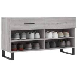 Berkfield Home Shoe Bench Grey Sonoma 102x35x55 cm Engineered Wood - Size: 102 x 35 x 55 cm - thumbnail 3