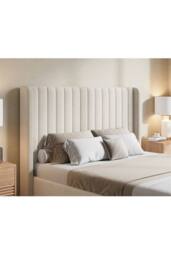 Groundlevel Belgravia Velvet Upholstered Gas Lift Ottoman Bed Frame in Cream - Size: Super King - thumbnail 4