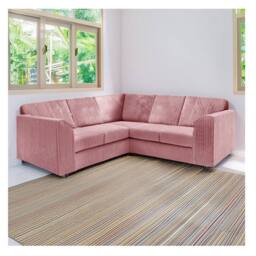 Furniture 786 Hannah Jumbo Cord Full Back 2c2 Corner Sofa in Pink