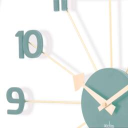 Acctim Astraea Large Wall Clock Quartz Brass Effect Metal Spokes 50cm in Green - thumbnail 4