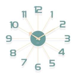 Acctim Astraea Large Wall Clock Quartz Brass Effect Metal Spokes 50cm in Green - thumbnail 1