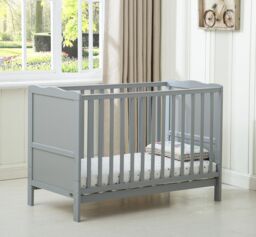 MCC Direct CozyCubs Wooden Cotbed Baby Cot Bed with Mattress - Orlando in Grey - Size: 1 Pack - thumbnail 2
