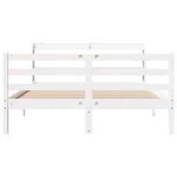 Berkfield Home Beautiful Bed Frame with Headboard without Mattress White 160x200 cm - thumbnail 4