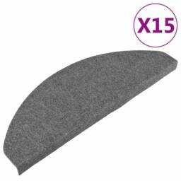 Berkfield Home Stair Mats Self-adhesive 15 pcs 65x22.5x3.5 cm Grey - Size: Medium - thumbnail 3