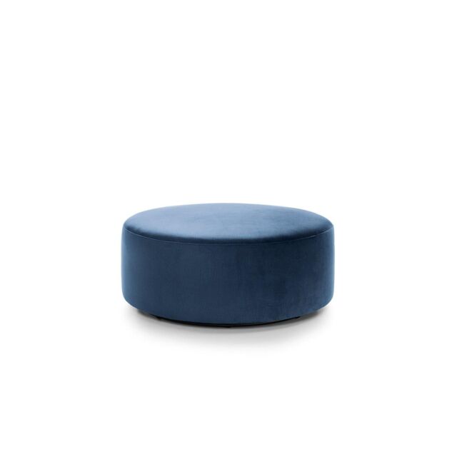 Abakus Direct Chicago Spill-Proof Velvet Large Swivel Footstool in Dark Blue - image 1