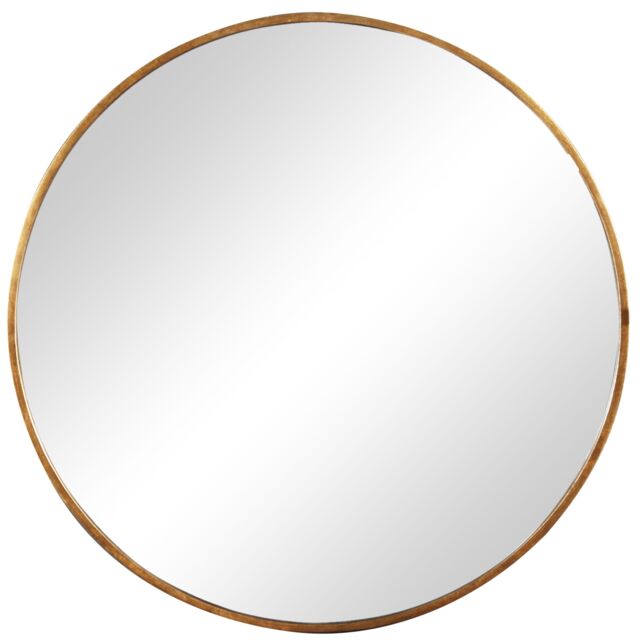 Melody Maison Large Round Gold Framed Wall Mirror 80cm X 80cm - Size: 80 cm X 80 cm - image 1