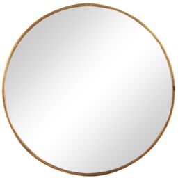 Melody Maison Large Round Gold Framed Wall Mirror 80cm X 80cm - Size: 80 cm X 80 cm - thumbnail 1