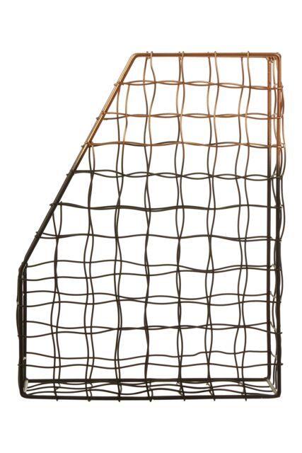 Orsina Metallic Magazine Holder, Modern Storage Rack, Newspaper Holder, Perfect for Storing Magazines & Newspapers in Black - image 1