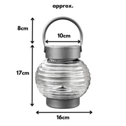 Marco Paul Silver Stainless Steel Round Solar Powered Lantern 17cm in Metallic Silver - thumbnail 3
