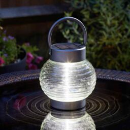 Marco Paul Solar Garden Lantern With Cool White LED's in Metallic Silver