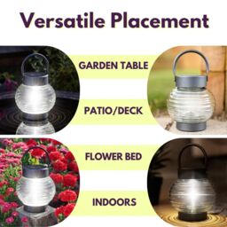 Marco Paul Silver Stainless Steel Round Solar Powered Lantern 17cm in Metallic Silver - thumbnail 7