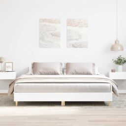 Berkfield Home Bed Frame without Mattress White 180x200cm Engineered Wood - Size: Super King - thumbnail 1