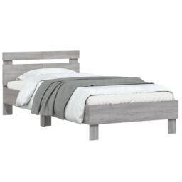 Berkfield Home Bed Frame without Mattress with LED Lights Grey Sonoma 100x200 cm - thumbnail 5