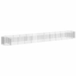 Berkfield Home Gabion Raised Bed Galvanised Iron 600x100x50 cm in Silver - Size: 600 x 100 x 50 cm - thumbnail 1