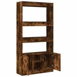 Berkfield Home Highboard¬†Smoked Oak 92x33x180 cm Engineered Wood in Brown - Size: 92 x 33 x 180 cm - thumbnail 8