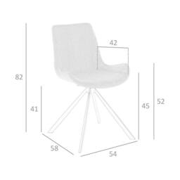 Angel Cerda Dark Gray Fabric Swivel Dining Chair with Black in Dark Grey - thumbnail 7