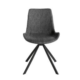 Angel Cerda Dark Gray Fabric Swivel Dining Chair with Black in Dark Grey - thumbnail 2