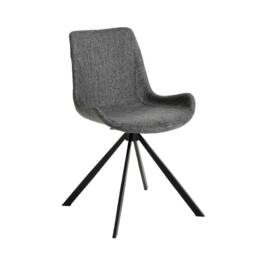 Angel Cerda Dark Gray Fabric Swivel Dining Chair with Black in Dark Grey - thumbnail 1