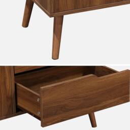 sweeek 160cm Walnut Wood-effect Sideboard in Dark Brown - thumbnail 4