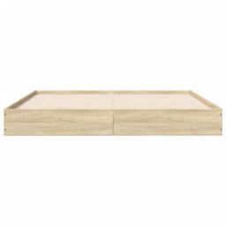 Berkfield Home Bed Frame without Mattress Sonoma Oak 140x200 cm Engineered Wood in Brown - thumbnail 4